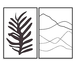 SIGNWIN 2 Piece Framed Canvas Wall Art Minimalism...