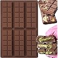 Chocolate Bar Molds, Silicone Snap Bars Making Set, Break Apart Wax Melt Mould, Easy Release Soy Candle Mould Rectangle Durable Non-Stick for Protein and Energy Soap Home DIY Handmade Gifts