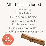Jaques of London Roll Up Travel Backgammon Set Luxury Leather view 3