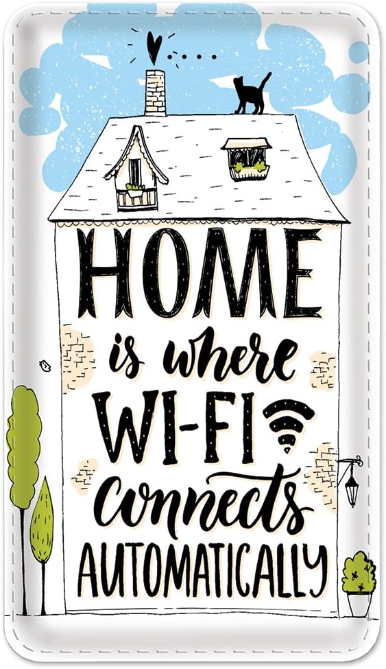 Amped Art Thin, 5000mAh Pocket-Sized Portable Charger (Built-in Micro USB Charging Cable with Adapter for iPhones), One of The Most Compact External Batteries - Home is Wi-Fi