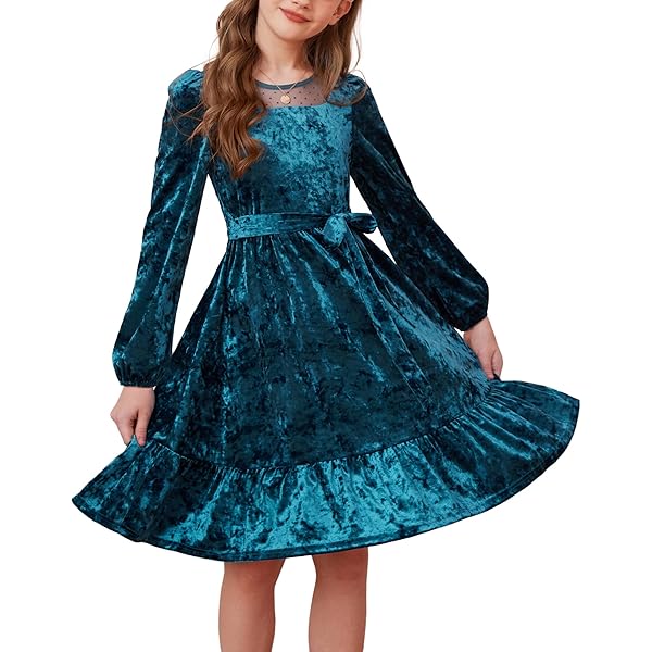 fitted lace wedding dress Amazon.com: WDIRARA Girl's Velvet Glitter Wrap V Neck Long Sleeve Tie  Belted Flared A Line Party Midi Dress Black 7 Years: Clothing, Shoes &  Jewelry