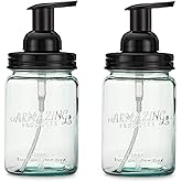 Jarmazing Products Vintage Blue Glass Mason Jar Foaming Dispenser – Two-Pack