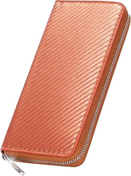 Amazon Rlykal 長財布 レディース 財布 大容量 ウォレット お札入れ 小銭入れ 人気 オレンジ 長財布 財布