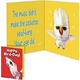 mountova Funny Musical Birthday Card with Singing & Head-Banging Parrot, Sound & Shaking Pop Up Birthday Card for Men Women Kids, Happy Birthday Gift for Friends, Family, Coworkers