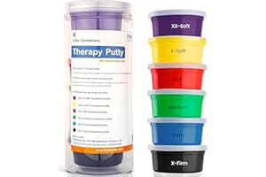 Flintrehab Durable Quality Therapy Putty (6 Pack, 3-Oz Each), Hand putty for Physical Therapy, Fidgeting & Stress Relief