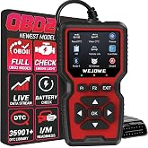 Upgraded OBD2 Scanner Diagnostic Tool, I/M Readiness Battery Test Mode 6/8 | Check Engine Light Car Code Reader and Reset Tool, 50,000+ DTCs lookup Live Data Stream for All OBDII Vehicles Since 1996