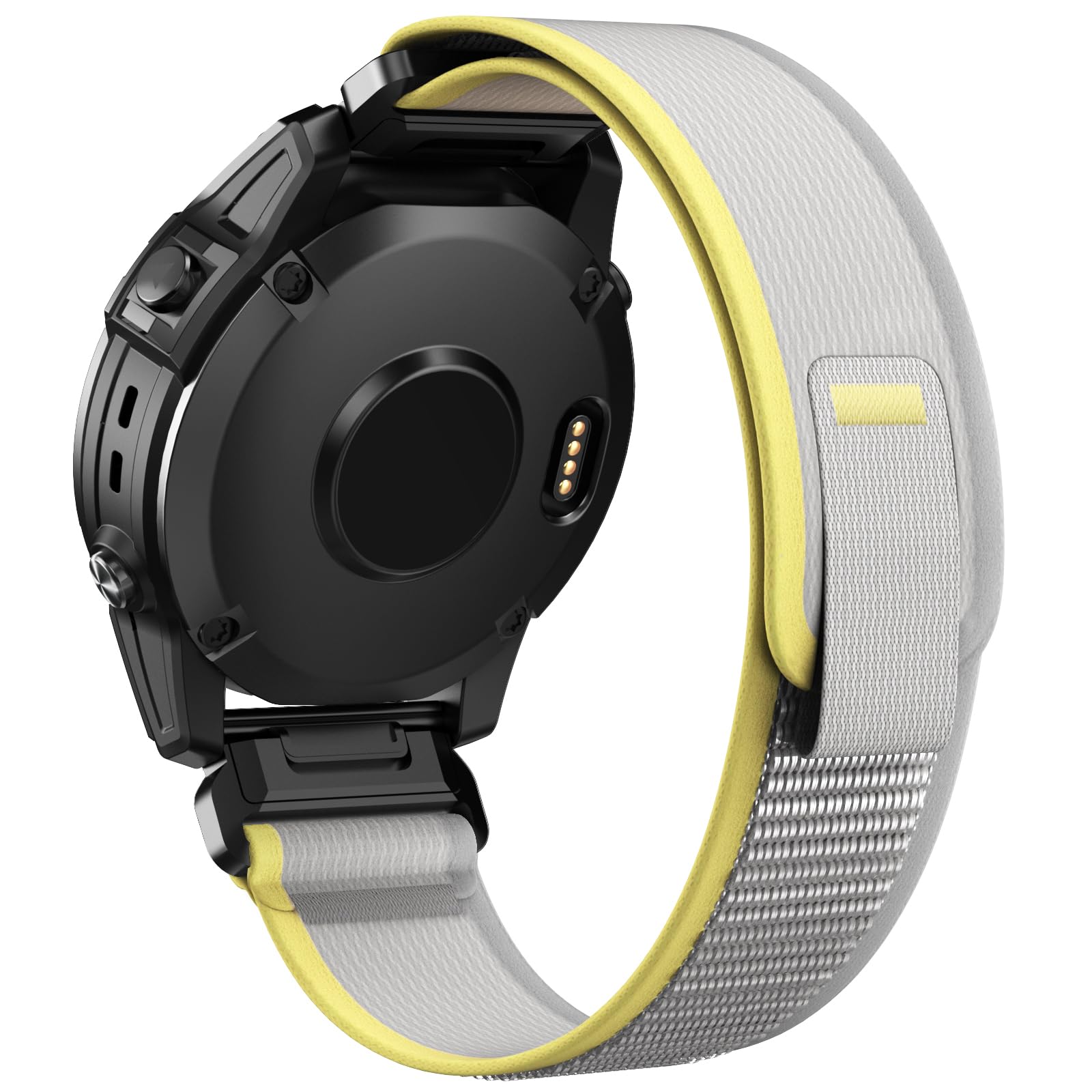 NotoCity for Garmin Fenix 6x Pro Strap, for Garmin Fenix 5x/5x Plus/6x/7x/7x Pro Strap, Quickfit 26mm for Fenix 3/3HR, 8/8 Pro 51mm, Descent Mk1, Instinct 2X, Epix Pro 51mm(White/Yellow)