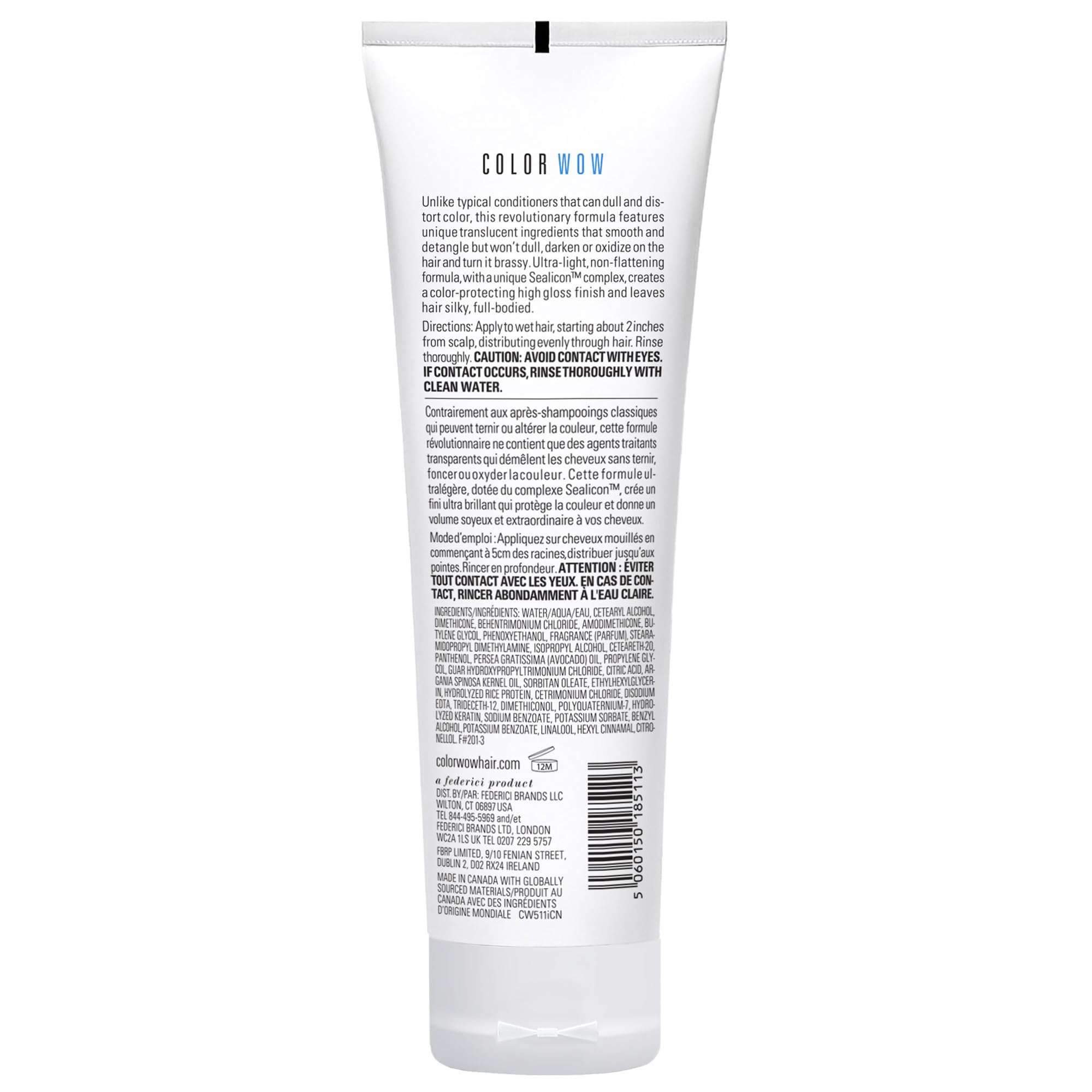 COLOR WOW Color Security Conditioner for Fine to Normal Hair – Weightless hydration for fine, thin, fragile hair | Detangles, nourishes + adds shine with Argan Oil | Color safe | Heat protection