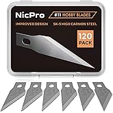 Nicpro 120 PCS #11 Hobby Blades Refill Set, SK-5 High Carbon Steel Utility Art Blades Replacement with Storage Case for Craft, Hobby, Scrapbooking,Cutting, Carving,Stencil