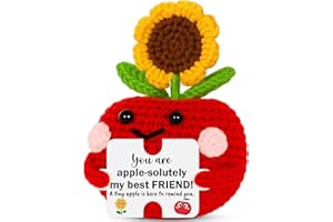 XgiftCreat Friend Friendship Gifts for Women - Funny Crochet Apple Sunflower Thanksgiving Christmas Stocking Stuffers Xmas Birthday Present for Best Friend Bestie Female BFF Appreciation Long Distance