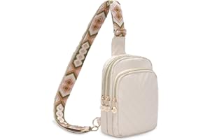 Bunnychill Small Crossbody Sling Bags for Women Men, 3 Zipper Pocket Cell Phone Purse Fanny Packs for Women