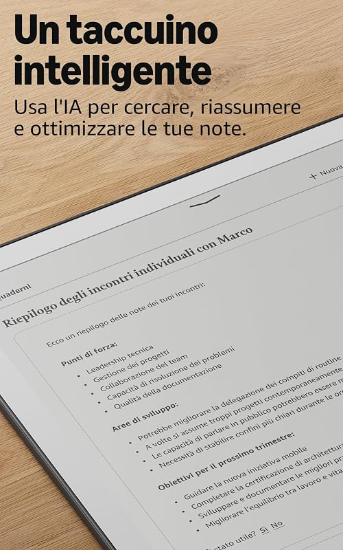 Kindle Scribe 32 GB (ultimo modello) — Schermo da 11’’, effetto carta stampata, con luce frontale — Più sottile, leggero e veloce — Scrivi nel taccuino integrato, nei documenti e nei libri
