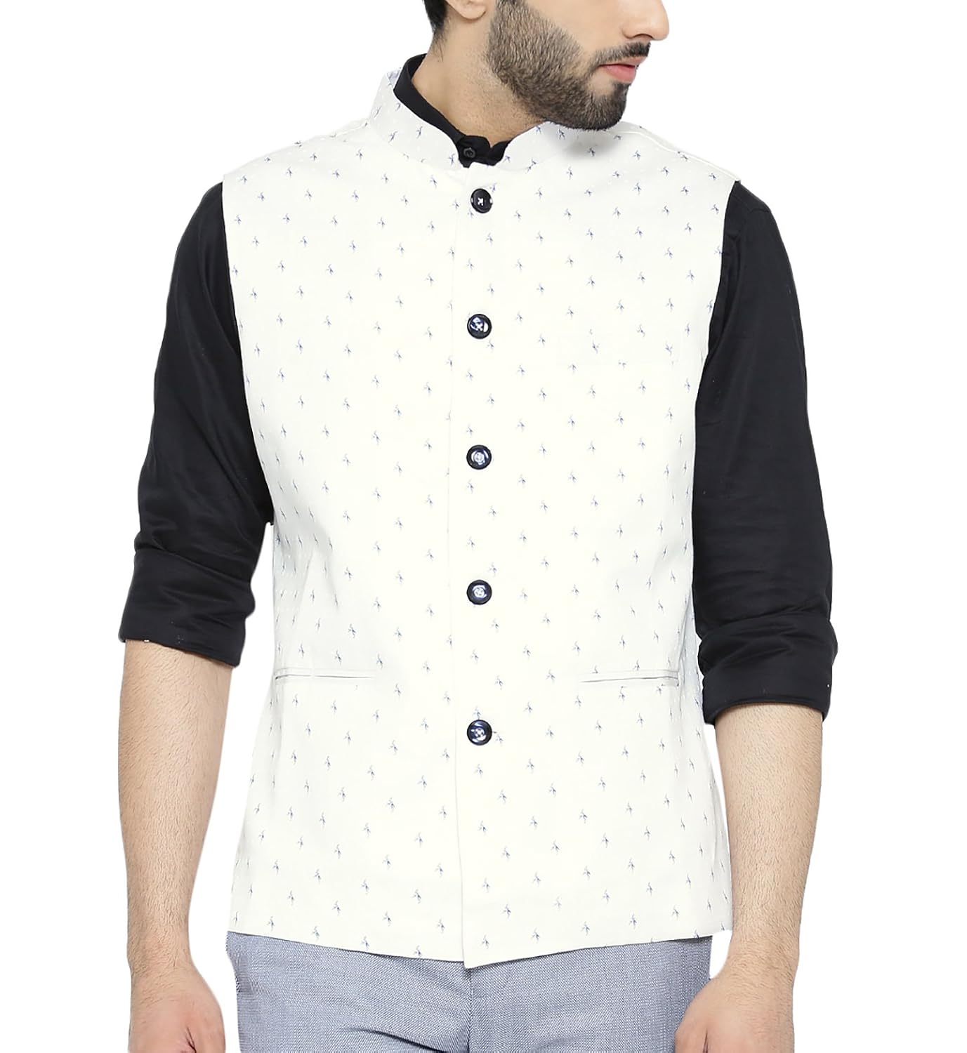 shaftesbury london men's cotton nehru jacket