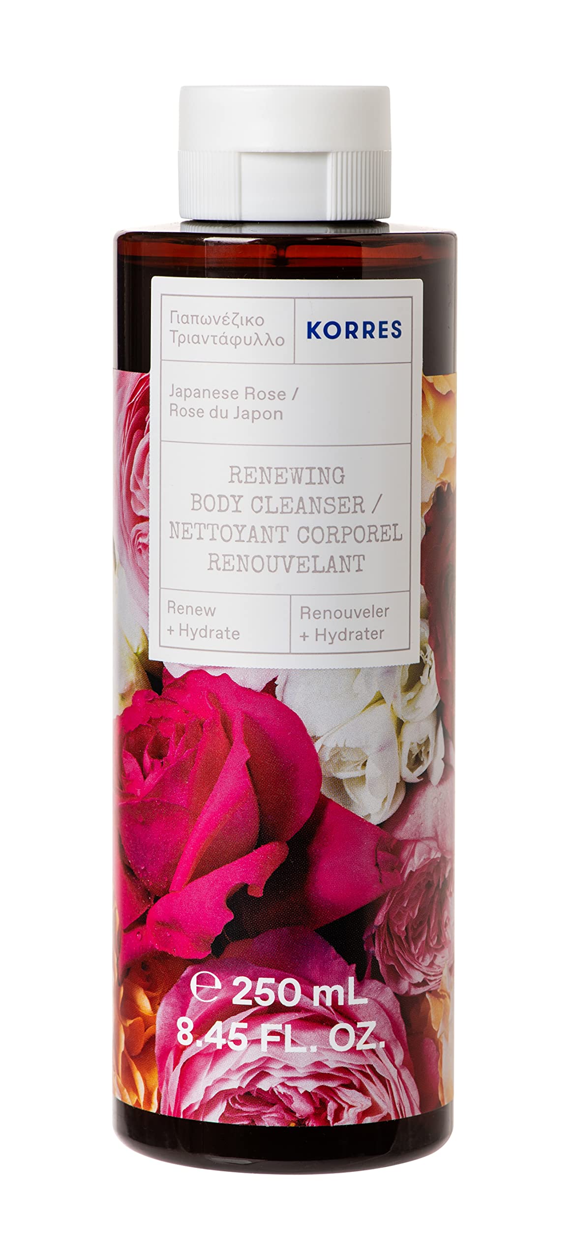 KORRES Japanese Rose Revitalising Shower Gel with Active Aloe Vera, Dermatologically Tested, Vegan, 250 ml