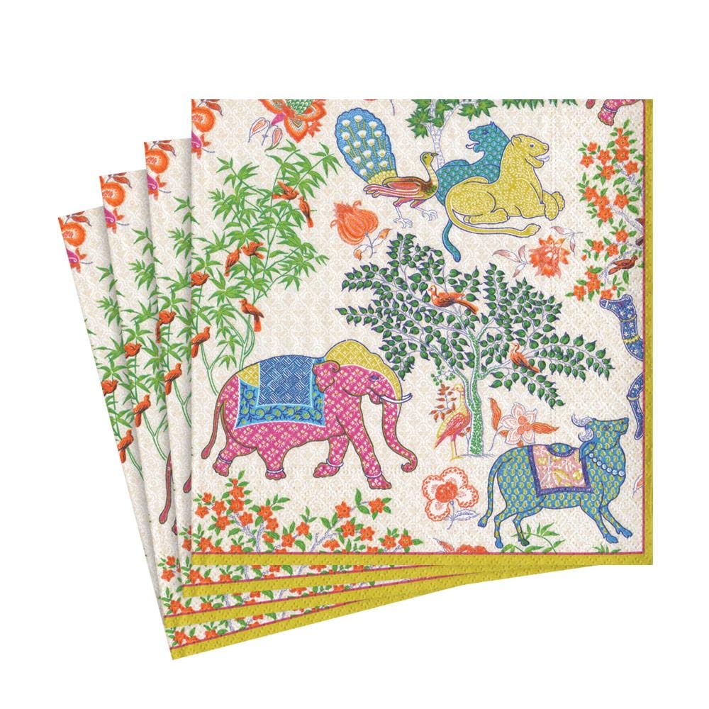 Caspari Les Jardins De Mysore Luncheon Napkin, Multi-Color