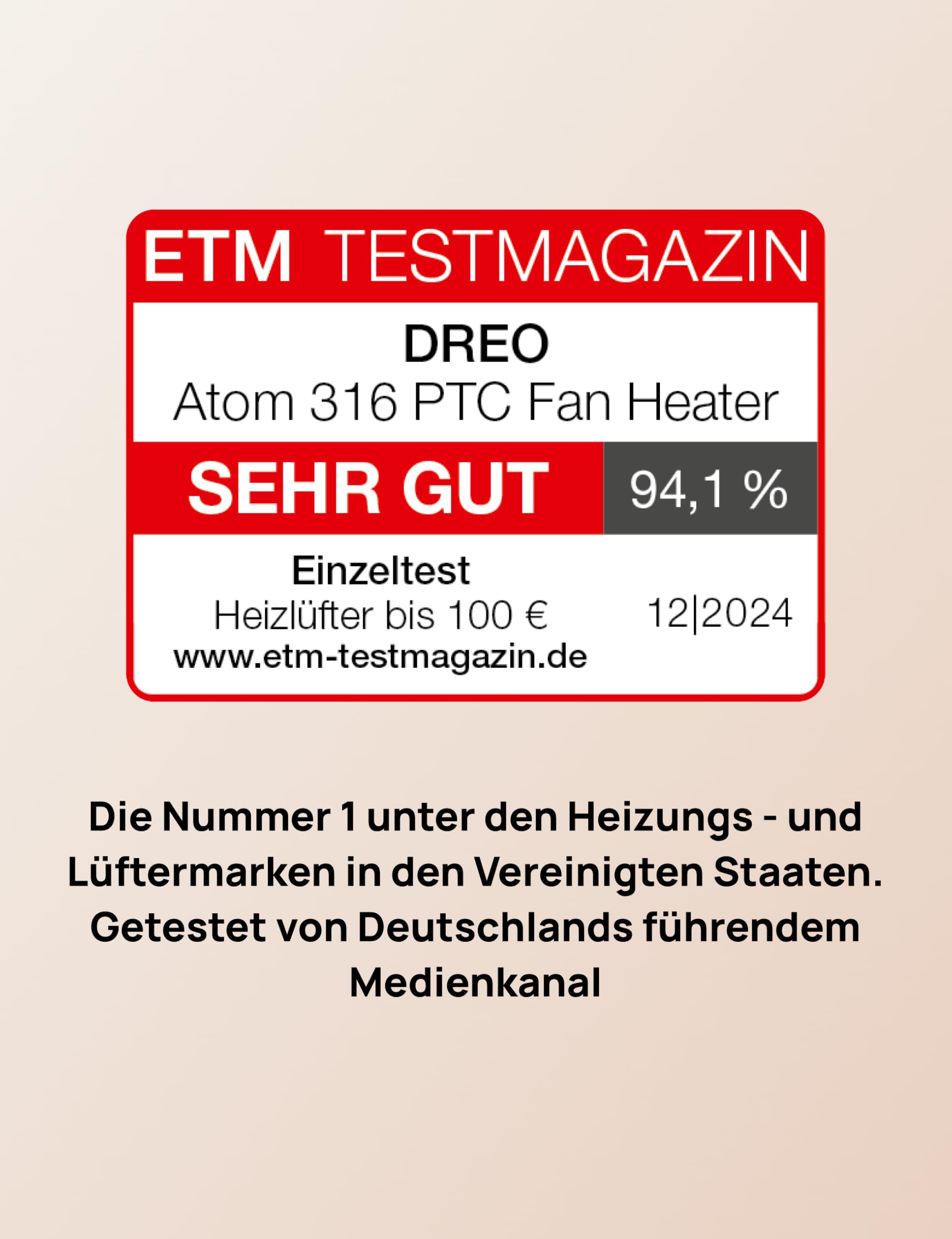 Dreo Energiesparender Heizlüfter, 34 dB Leiser 1500W Elektrischer PTC Keramik, Thermostat, Überhitzungs- & Kippschutz, 12 Std. Timer, Elektroheizung für Räume Schlafzimmer, Heater 316, Gold 2