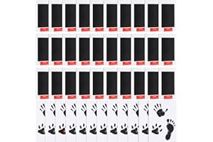 Jetec 30 Set Inkless Baby Footprint and Handprint Kit, Clean Touch Ink Pad for Baby Hand and Footprints, Dog Paw Print Kit with Ink Pads and Imprint Cards for Newborns Babies Pets Gifts (Black)