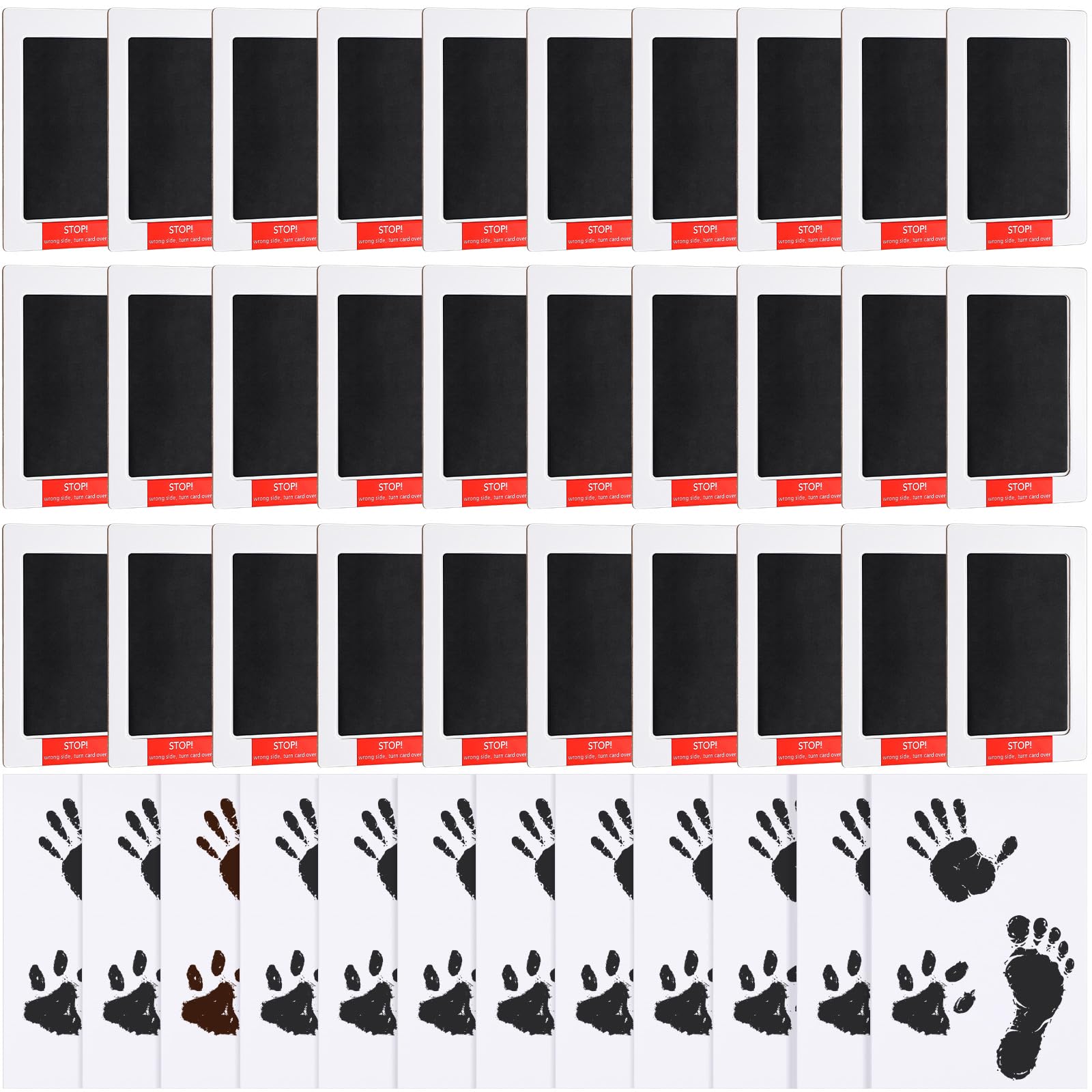 Photo 1 of Jetec 60 Set Inkless Baby Footprint and Handprint Kit, Clean Touch Ink Pad for Baby Hand and Footprints, Dog Paw Print Kit with Ink Pads and Imprint Cards for Newborns Babies Pets Gifts (Black)