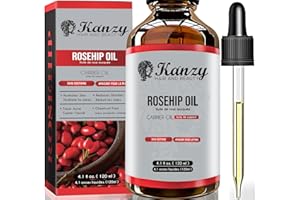 Kanzy Rosehip Oil for Face 120ml - Cold-Pressed Rosehip Oil for Skin, Hair, Nails & Body | Vegan & Cruelty-Free Moisturizing 