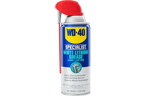 WD-40 Specialist White Lithium Grease Spray with SMART STRAW SPRAYS 2 WAYS, 10 OZ