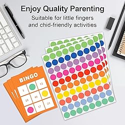 1600 PCS 3/4” Colored Dot Stickers, Round Sticker
