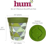 Hum Flowerpots Set of 3 22 cm Indoor Outdoor Plastic Pots Geometric Patterned view 2