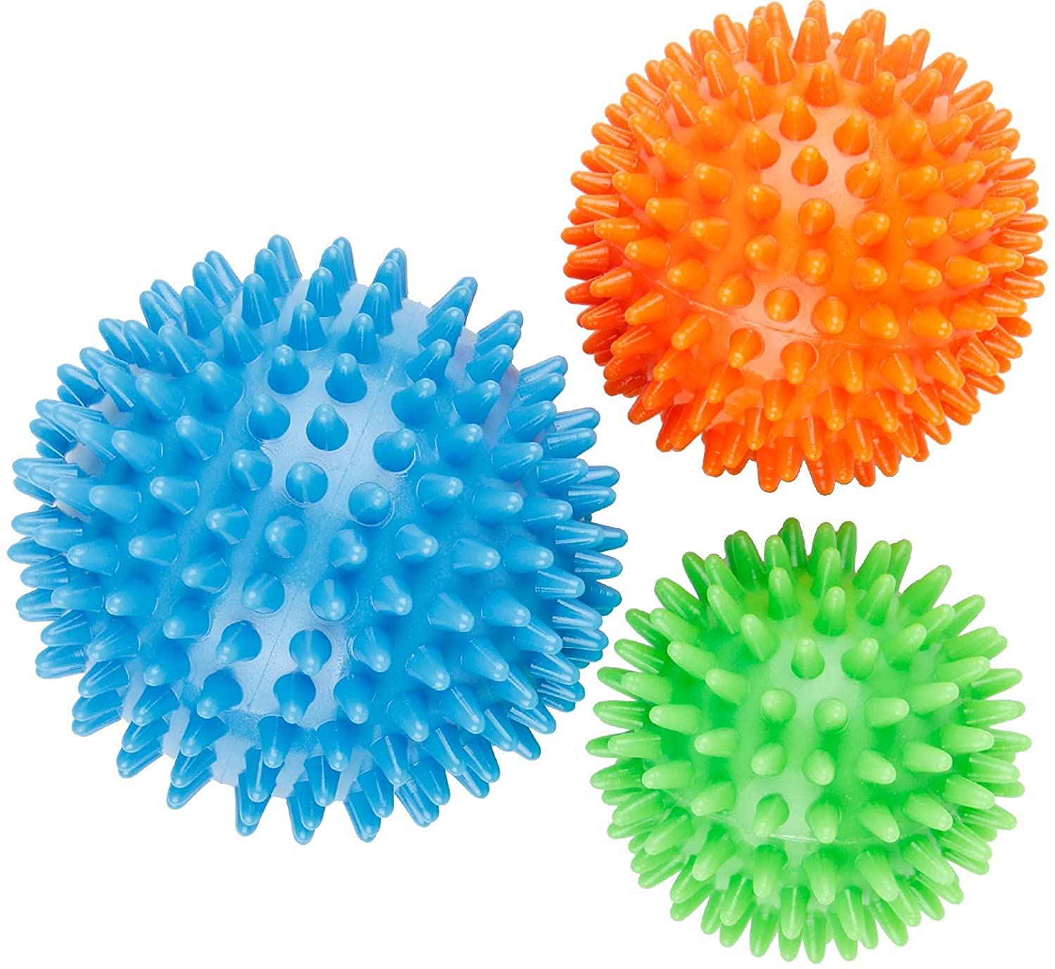 Physio Spiky Massage Ball Stress Reflexology - Hand Therapy, Trigger Point Massage,Reflexology Exercise Ball, Lacrosse Ball Stimulate Muscle Reflexes 3 Pack