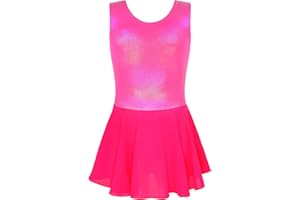 NOKECINA Girls Ballet Leotard with Skirt Sparkle Sleeveless Dance Dress Ballerina Dancewear Toddler Gymnastics Outfit