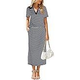 Glamaker Womens Skirt Sets 2 Piece Outfits 2025 Summer Casual Striped Short Sleeve Skirt And Top Set Travel Clothes