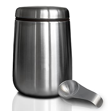 casa pura Teedose mit Dosierlöffel | luftdichte Teeaufbewahrung für