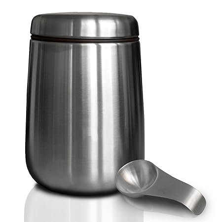 casa pura Teedose mit Dosierlöffel | luftdichte Teeaufbewahrung für