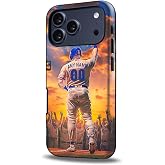 IKPYTREE Custom Baseball Phone Case for iPhone 18 Pro Max 17 Air 16E 16 15 14 13 12 11 Plus XR X - Personal Name and Number - Los Angeles D Athletes on Heavyduty Back Cover