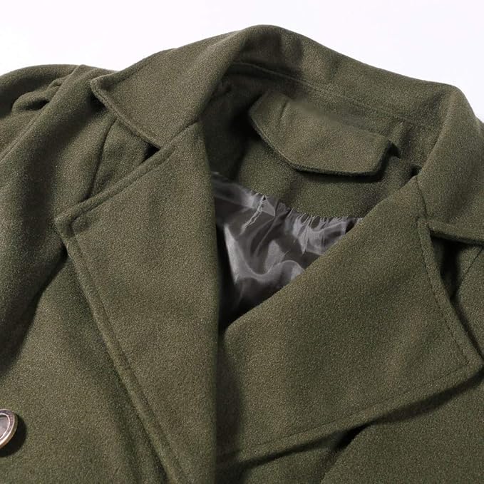 Femme Manteau Trench Double Boutonnage Col Droit Trench ...