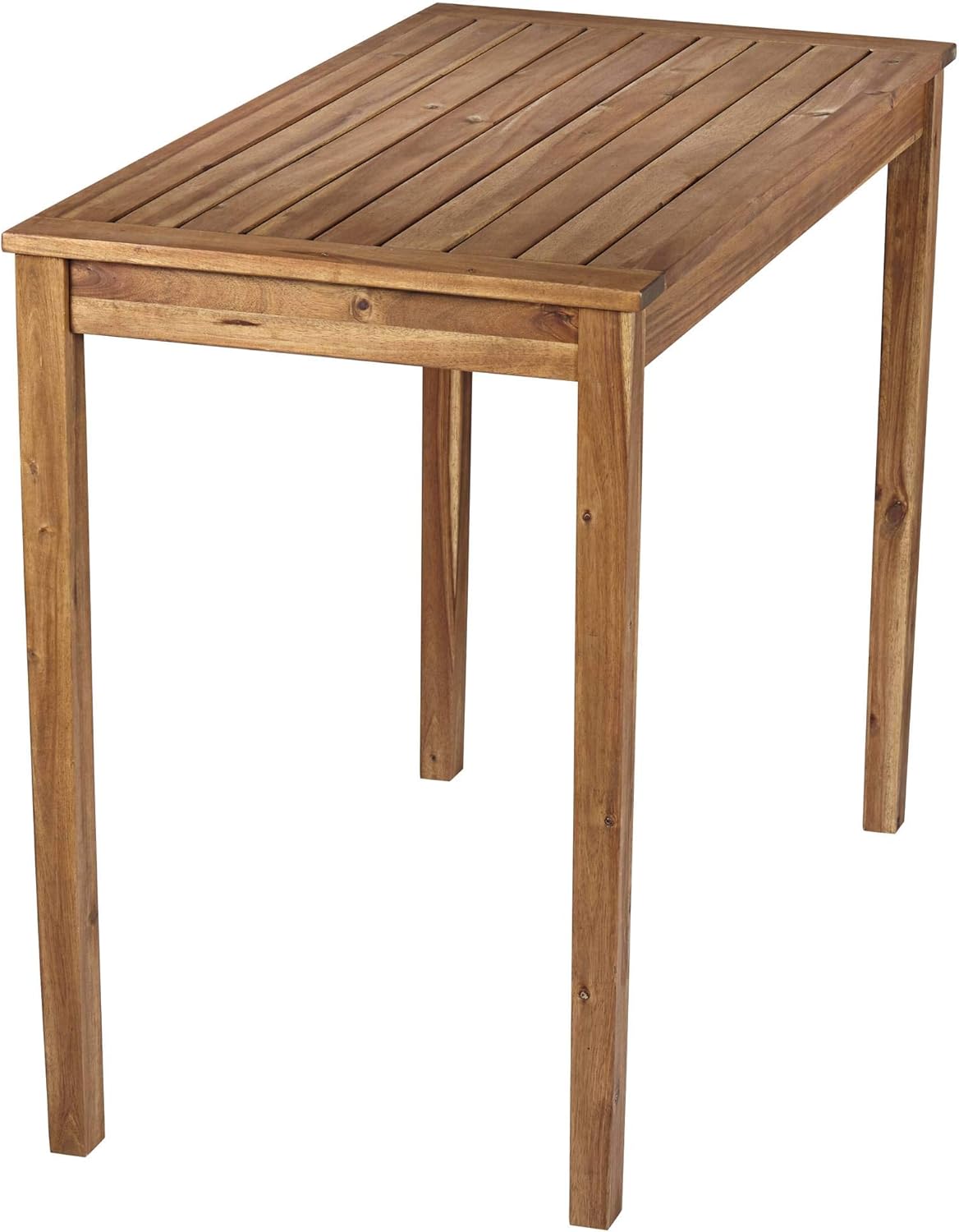 Teal Island Designs Nova 48" Wide Natural Wood Outdoor Bar Table: Garden & Outdoor