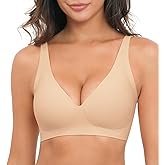 Xcutting Deep V Bras for Women No Underwire Wireless Push Up Bra Seamless Plunge Bralette Comfort Supportive Full Coverage