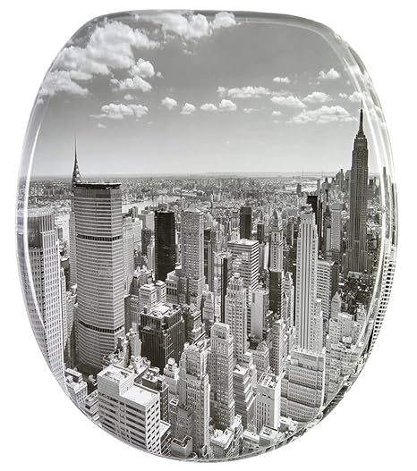 Sanilo WC Sitz mit Absenkautomatik Skyline New York | hochwertige Oberfläche | einfache Montage | stabile Scharniere A642644