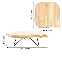 Efavormart 5" Tall |12" Square Natural Wood Slice