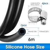 Kigift 6m Silicone Vacuum Hose 4mm ID Black with 4 Clamps for Auto Pipe Air view 2
