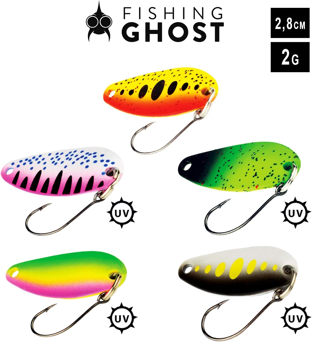FISHNTrout Spoon Set - Gallo, 2g, 5pcs, Trout Bait, 2.8cm, Stream & Lake