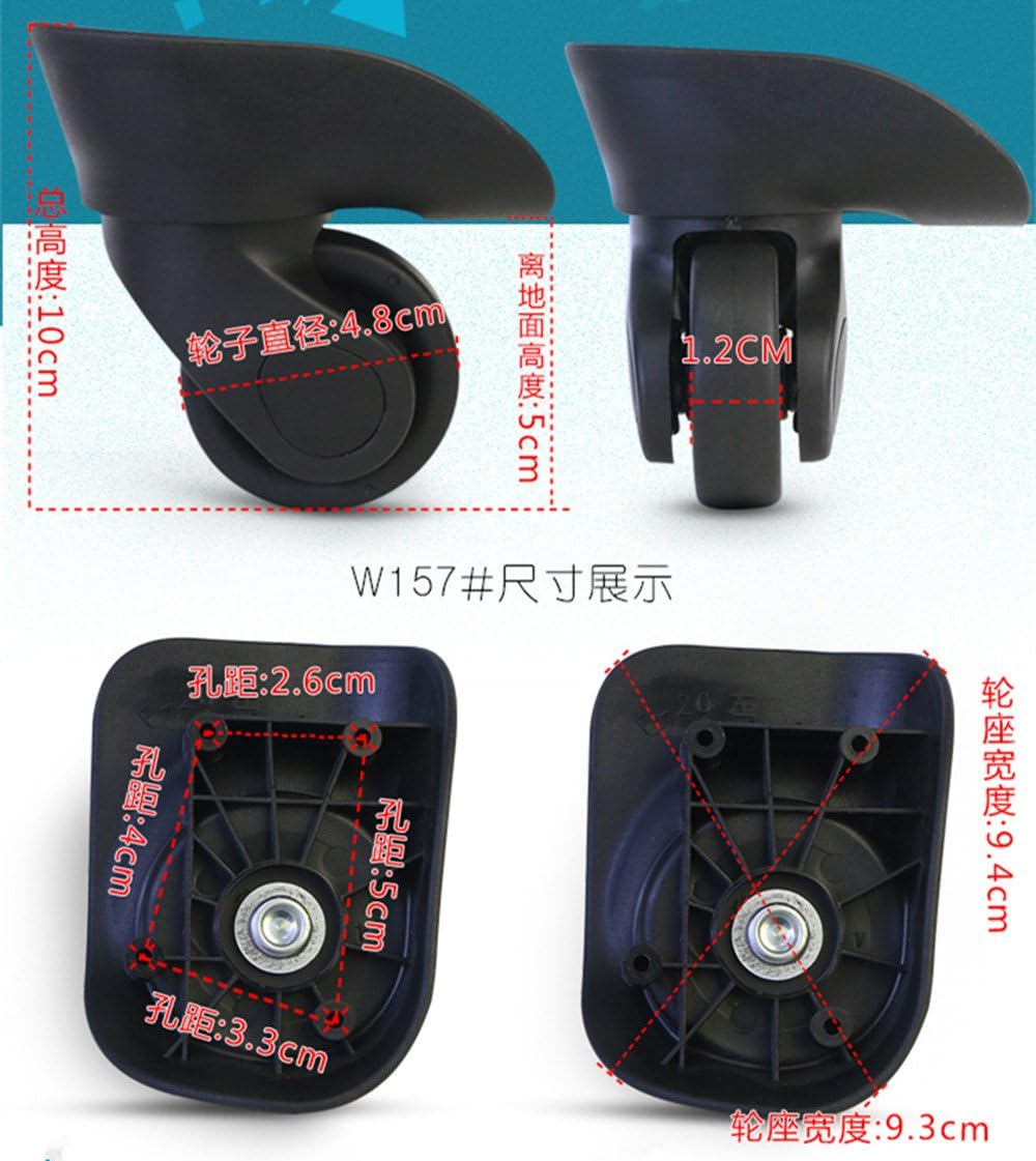 Liaozy888 Replacement Luggage Wheels W157# (Di Long) Suitcase Wheel Repair/Luggage Wheels Replacement kit