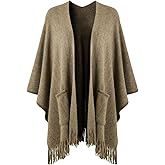Ferand Shawl Wraps for Women, Cozy Lightweight Poncho Cape with Pockets, Warm for Fall Winter Travel