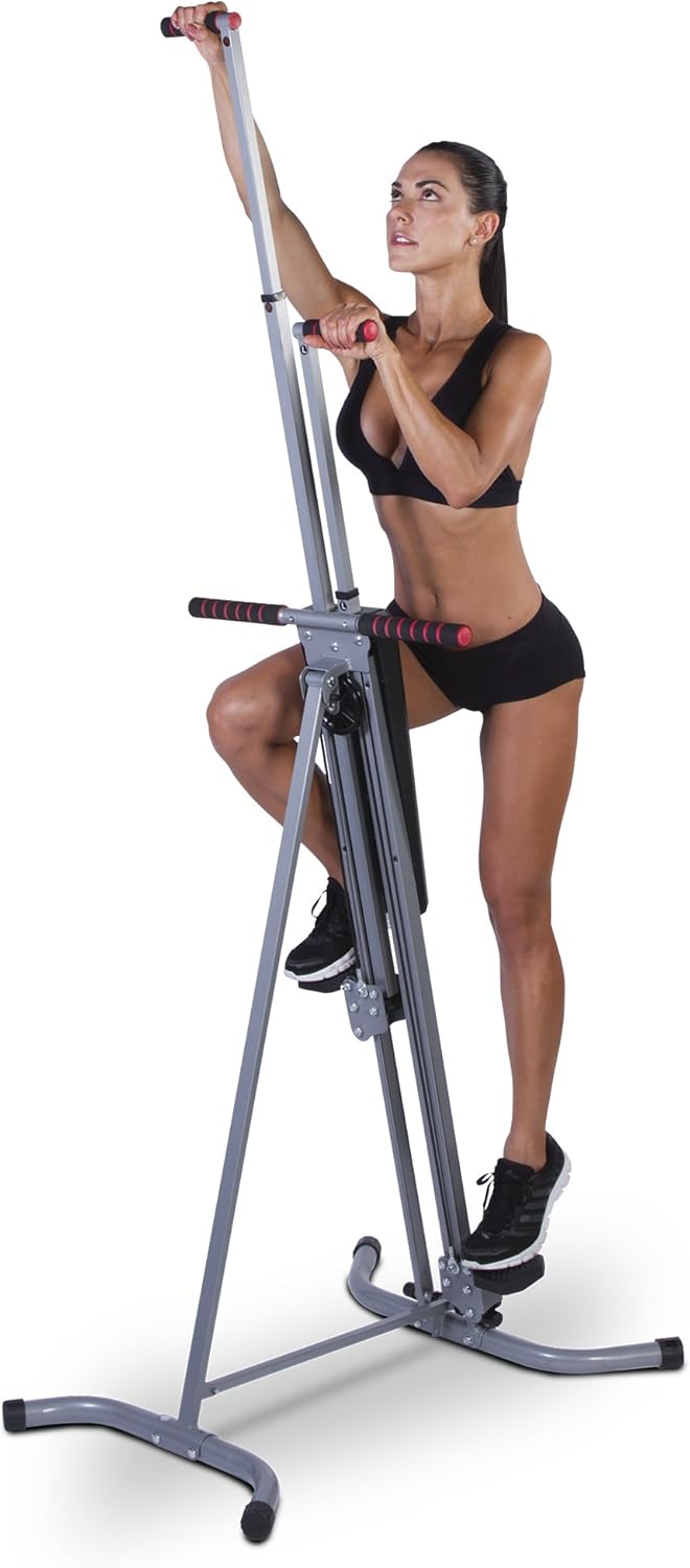 Maxi Climber The Original Patented Vertical Climber, As Seen On TV - Full Body Workout with Bonus Fitness App for iOS and Android, Black & Silver : Sports & Outdoors