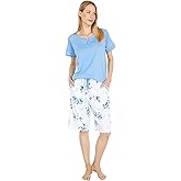 Karen Neuburger womens Short Sleeve Top and Bermuda Short Bottom Pajama Set