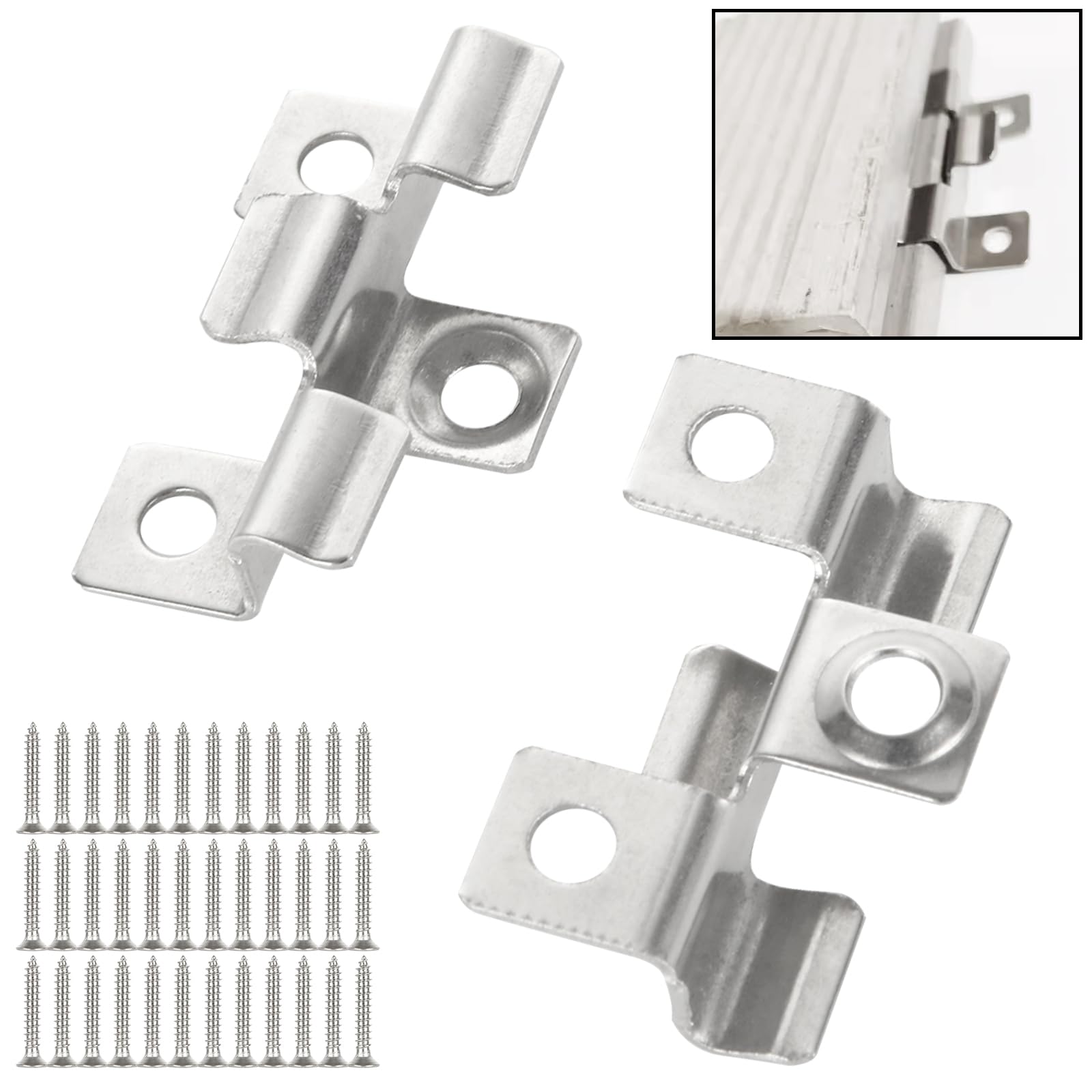 GOYADA 100Pcs Composite Decking Clips, 8mm Hidden Fasteners Metal Clips, Anticorrosive Decorative Fixings for Woodworking Floor