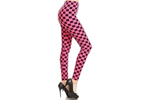 Leggings Depot High Waisted Checkered & Animal Print Leggings for Women - Regular, Plus, 1X3X, 3X5X
