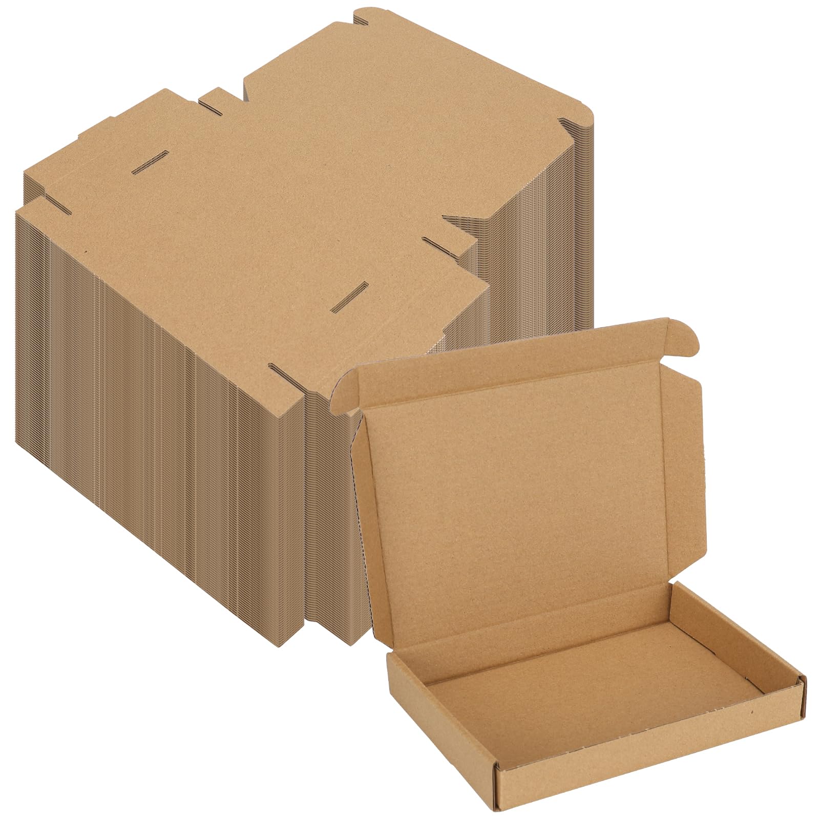 MEBRUDY 7x5x1 Inches Shipping Boxes Pack of 100, Small Corrugated Cardboard Box for Mailing Mailer Packing, Brown Image