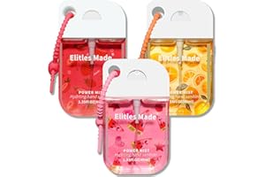 Elitles Made Hand Sanitizer Spray, 3Pack Spray Hand Sanitizer Travel Size With Cute Keychain, Scented Mini Pocket Power Mist Hydrating for Kids Christmas Gifts,1.35FL.OZ (Watermelon,Citrus,Strawberry