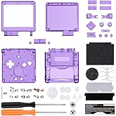 IPS Ready Upgraded eXtremeRate Clear Atomic Purple Custom Replacement Housing Shell for Gameboy Advance SP GBA SP – Compatibl