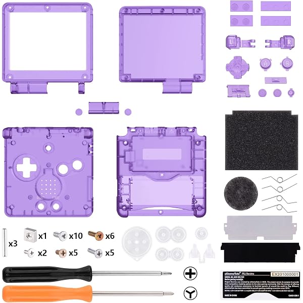 Holographic Sticker/Label Set For Game Boy Advance SP - Silver Color