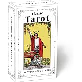 Classic Tarot Cards for Beginners - 78 Card Set, Learning Tarot Deck with Meanings, No Guide Book Needed, Fortune Telling Game (Black)